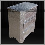 WMAL-022 A HERITAGE LOOK WHITE METAL CHEST OF 3 DRAWERS