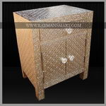 WMAL-082 A PREETY WHITE METAL CLAD FLORAL BEDSIDE