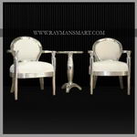 SLCH-033 A SILVER CALDDED AWESOME ARM CHAIR WITH HIGH STOOL