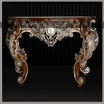 SLCN-001 A SILVER CLAD CONSOLE WITH MARBLE TOP