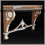 SLCN-002 A SILVER CLAD CONSOLE WITH MARBLE TOP